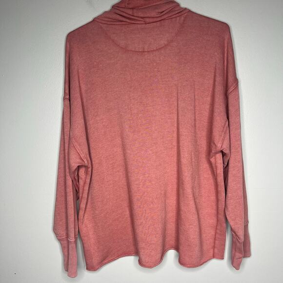 AERIE Women's Turtleneck Sweatshirt Maroon/Pink Oversized M Boxy Cozy Comfycore - Picture 7 of 10